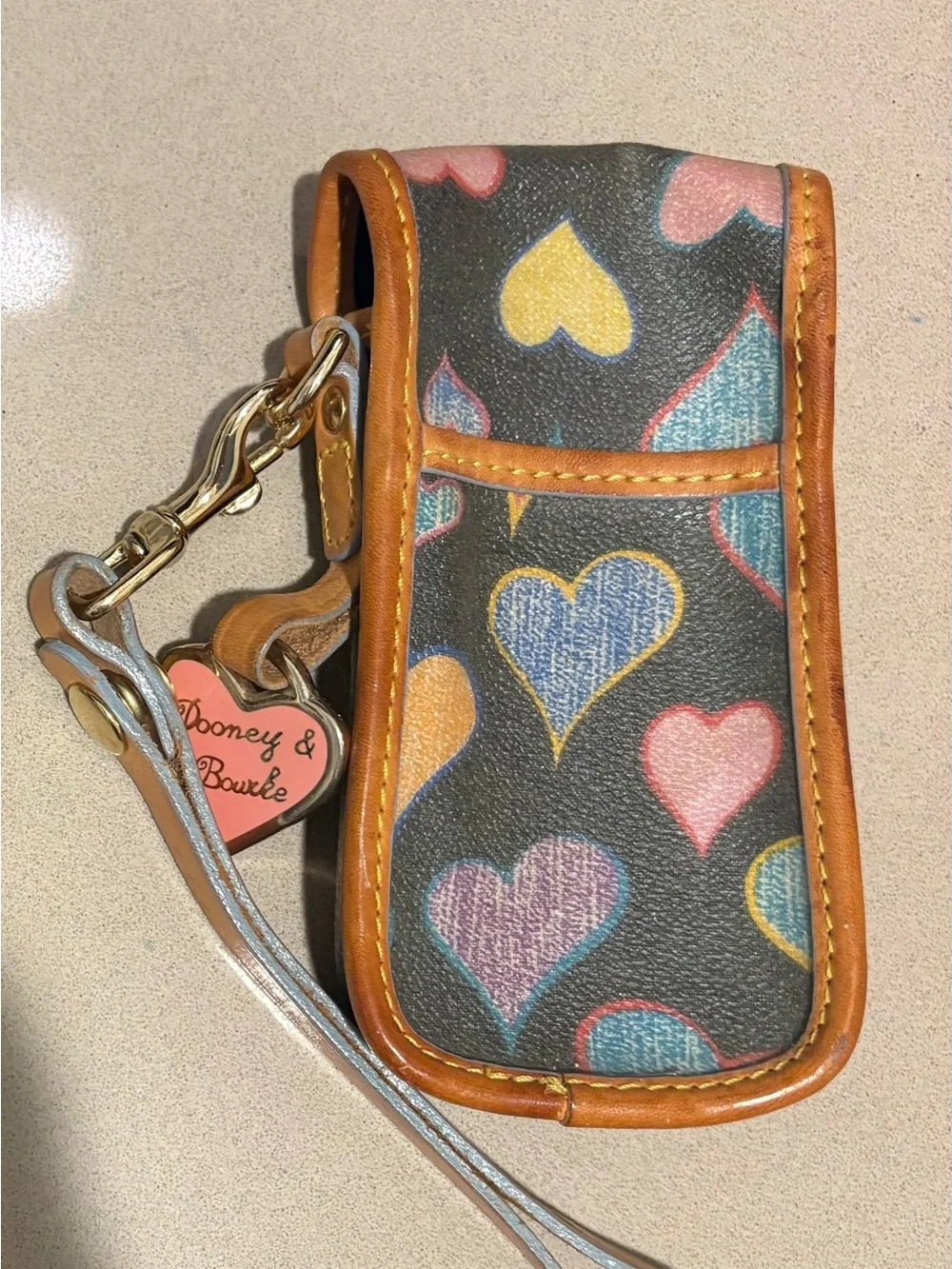 Vintage Dooney & Bourke HEARTS Off Black Phone Case